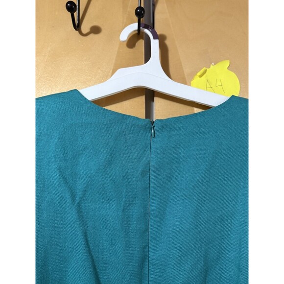 Vintage Bonnie Marx Womens Dress 8 Green Blue 80s Short Sleeve - Picture 5 of 8